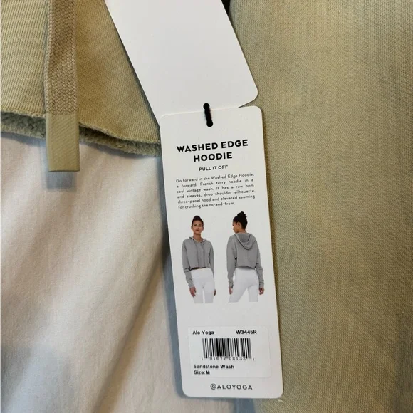 NWT Alo Washed Edge Hoodie in Light Green - Size Medium - Picture 4 of 7